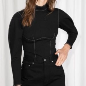&Other stories bodycon mock neck top